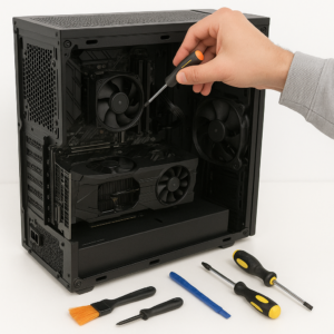 Semi básico soplete, ventiladores cambio pasta al CPU (procesador) y GPU (TARJETA GRAFICA)